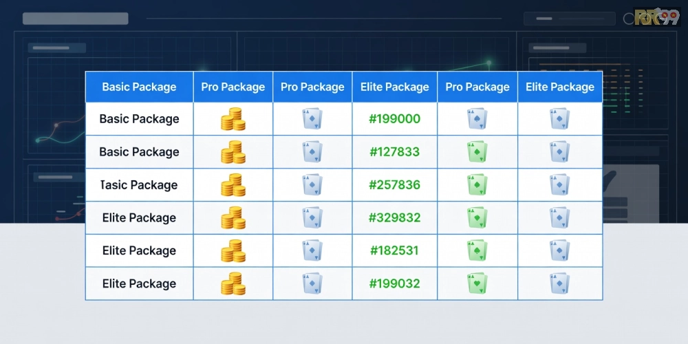 Bảng giá chi tiết các gói nạp và ưu đãi cho game bài trên rr99 năm 2025