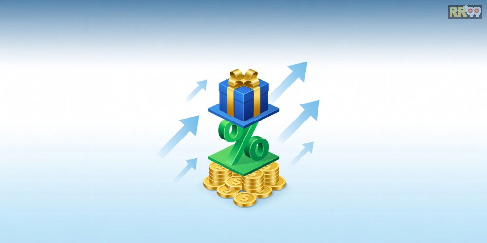 Minh họa khái niệm chương trình khuyến mãi rr99 với biểu đồ ưu đãi hấp dẫn