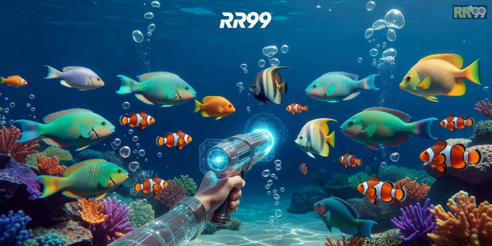 Khám phá khái niệm game bắn cá online rr99 với hình ảnh đại dương sống động và các loài cá đa dạng