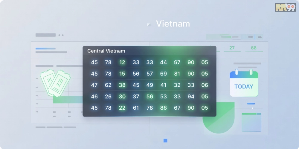 Khái niệm xổ số miền trung hôm nay rr99 được minh họa qua giao diện trực tuyến hiện đại và kết quả quay số nhanh chóng