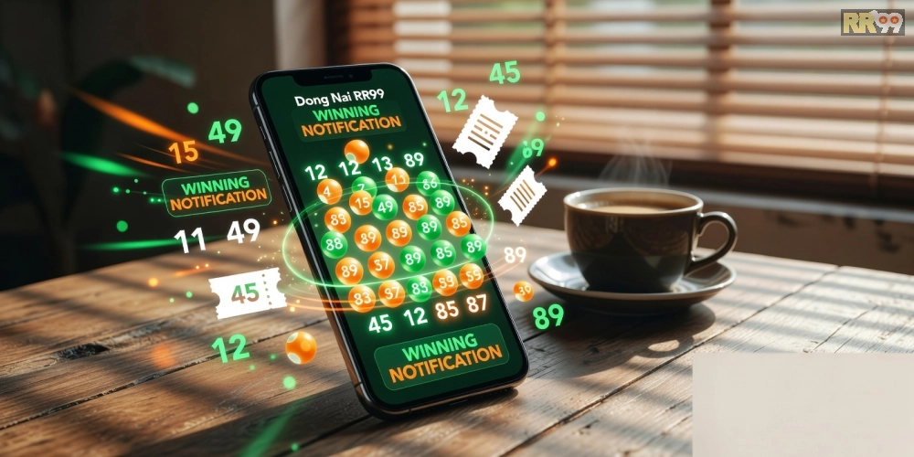 Hình ảnh hiển thị kết quả xổ số đồng nai rr99 nhanh chóng trên màn hình di động