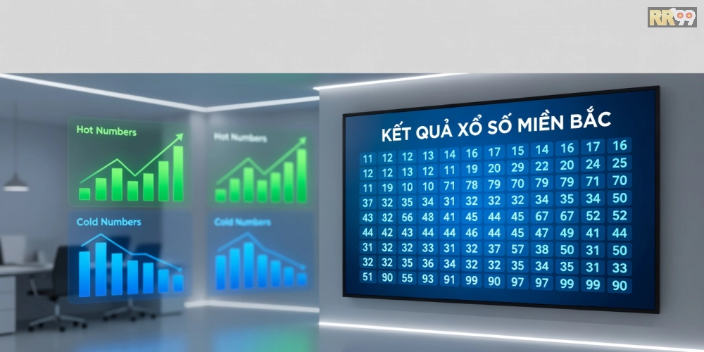 Minh họa kết quả xổ số miền Bắc với bảng số rõ nét và biểu đồ thống kê